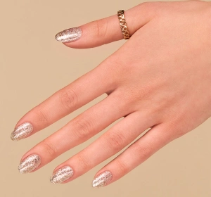 SEMILAC PLATINUM UV HYBRID NAGELLACK MIT BROKAT LIGHT GOLD 260