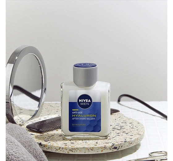 Kliknij na zdjęcie, aby je powiększyć NIVEA MEN Hyaluron Anti-Falten Aftershave Balsam 100ml