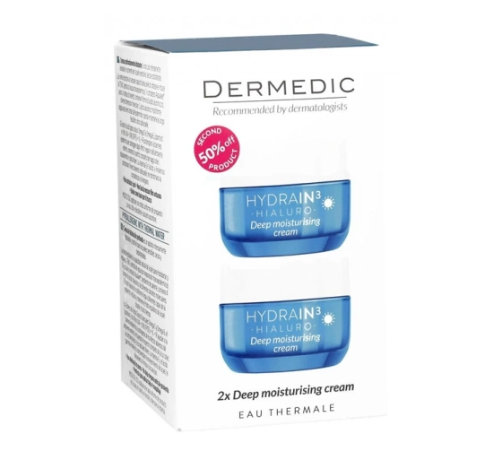 Kliknij na zdjęcie, aby je powiększyć Dermedic Hydrain 3 Hialuro tief befeuchtende Gesichtscreme 2x50ml