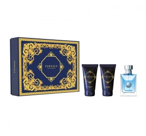 Versace Pour Homme Eau de Toilette Spray 50 ml + Haar- und Duschshampoo 50 ml + Aftershave-Balsam 50 ml