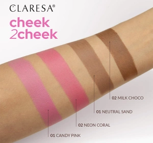 CLARESA CHEEK2CHEEK CREMIGER BRONZER IM STIFT 01 NEUTRAL SAND 6G