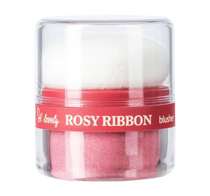 Lovely Rosy Ribbon Blusher – loser, aufhellender Rougepuder für das Gesicht mit integriertem Döschen, 2 g
