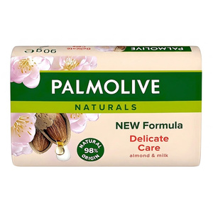 PALMOLIVE NATURALS DELICATE CARE ALMOND & MILK SEIFENSTÜCK FÜR GESICHT HÄNDE UND KÖRPER 90G