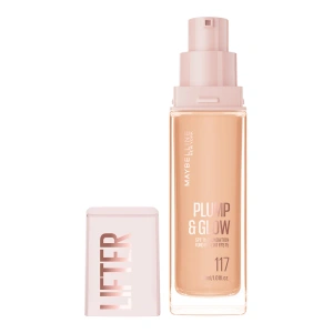 Maybelline Lifter Plump & Glow Foundation – strahlende Flüssiggrundierung für das Gesicht, LSF 15, 117, 30 ml
