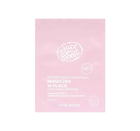 Face Boom Feuchtigkeitsspendende und aufhellende Maske im Tuch