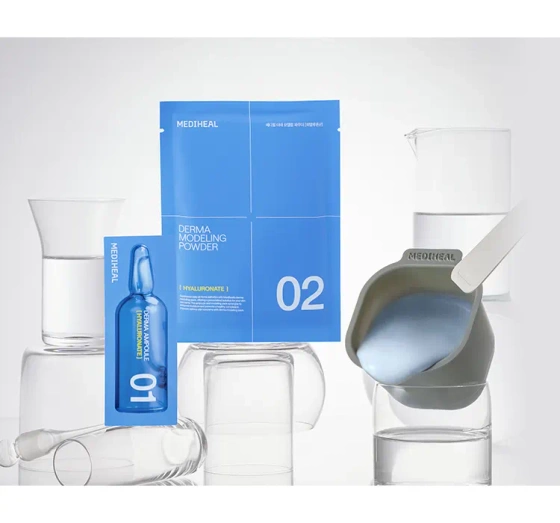 Mediheal Derma Modeling Pack Hyaluronate Moisture Gesichtspflege-Set Algenmaske 28 g + Serum 2 ml