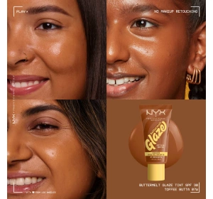 NYX Professional Makeup Buttermelt Glaze Creme-Foundation mit SPF30 07 Toffee Butta 30 ml 