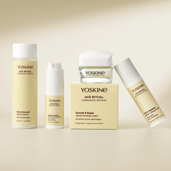 Kliknij na zdjęcie, aby je powiększyć Yoskine Age Ritual Ceramide Repair Bright & Smooth Revitalisierende Augencreme 30 ml