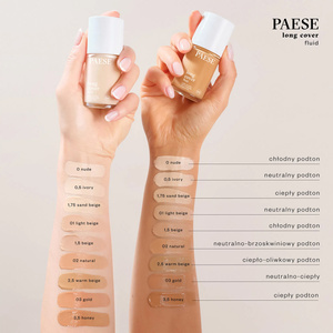 Paese Long Cover Fluid – cremige, deckende Gesichtsgrundierung, neue Formel, 02 Natural, 30 ml