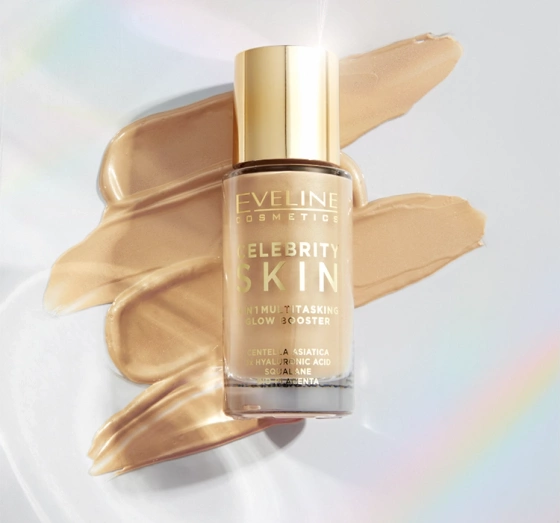 Eveline Cosmetics Celebrity Skin 4in1 Multitasking Glow Booster Multifunktionale Gesichtsbasis 02N Universal Tan 30 ml