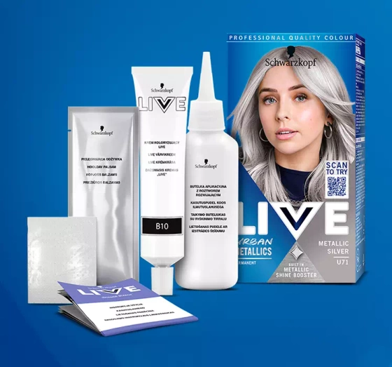 SCHWARZKOPF LIVE INTENSE COLOUR URBAN METALLICS HAARFÄRBEMITTEL U71 METALLIC SILVER