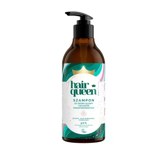 Kliknij na zdjęcie, aby je powiększyć HAIR QUEEN VEGANES SHAMPOO FÜR KOPFHAUT UND NIEDRIG PORÖSES HAAR 400ML