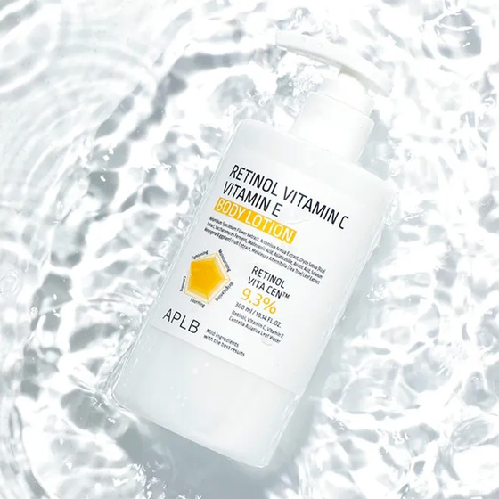 Kliknij na zdjęcie, aby je powiększyć APLB Retinol Vitamin C Vitamin E Body Lotion – straffende Körperlotion mit Retinol, 300 ml