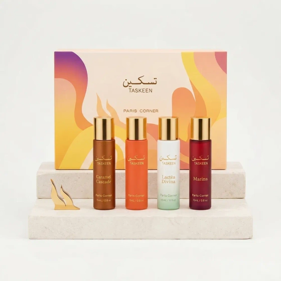 Paris Corner Eau de Parfum Spray Taskeen 15 ml + Taskeen Lactéa Divina 15 ml + Taskeen Marina 15 ml + Taskeen Caramel Cascade 15 ml