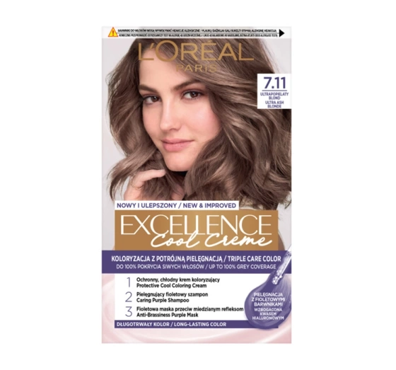 Kliknij na zdjęcie, aby je powiększyć LOREAL EXCELLENCE COOL CREME HAARFARBE 7.11 ULTRA-ASCHE BLOND
