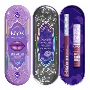 NYX Professional Makeup Bridgerton Royal Treasures Lip Kit 02 Lippen-Make-up-Set Royal Butter Gloss Amethyst Amour 8 ml + Royal Lip Liner Talk of the Ton 0,33 g