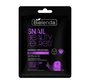 Bielenda Snail Beauty Secrets Feuchtigkeitsspendend-regenerierende schwarze Tuchmaske