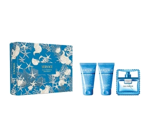 Versace Man Eau Fraîche Eau de Toilette Spray 50 ml + Aftershave-Balsam 50 ml + Duschgel 50 ml