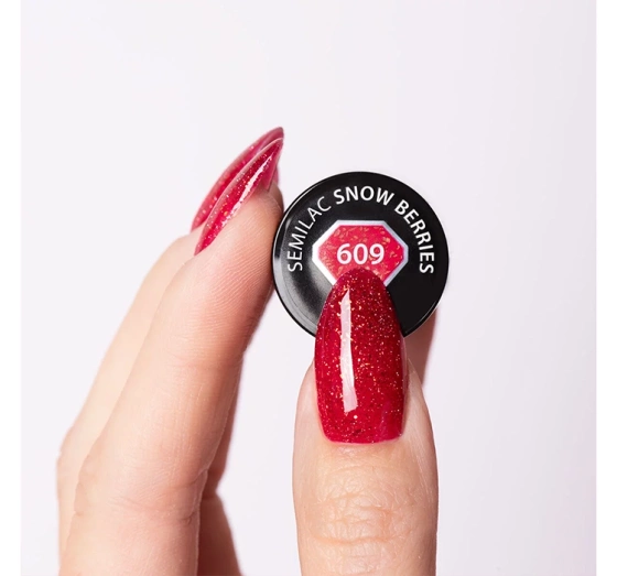 Kliknij na zdjęcie, aby je powiększyć Semilac Winter Collection UV-Hybridlack 609 Snow Berries 7 ml