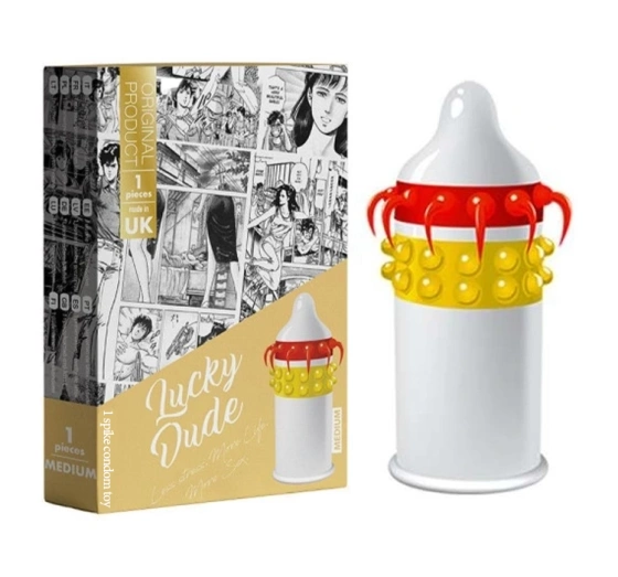 EGZO STIMULIERENDES KONDOM MIT NOPPEN LUCKY DUDE MEDIUM 1 STÜCK