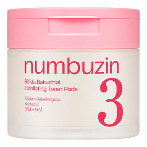 Numbuzin No. 3 Bifida Bakuchiol Exfoliating Toner Pads – Peeling-Pads für das Gesicht mit Bakuchiol, 70 Stück