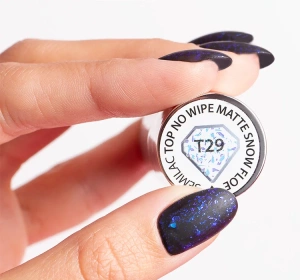 Semilac Merry Confetti – matter Hybrid-Topcoat mit Glitzerpartikeln T29 Top No Wipe Matte Snow Floe 7 ml