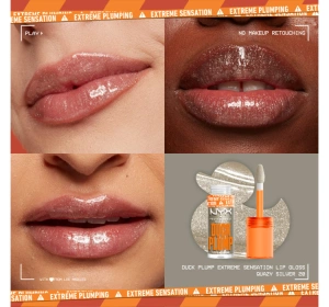 NYX Professional Makeup Duck Plump Lip Gloss zur Lippenvergrößerung 20 Quazy Silver 7 ml