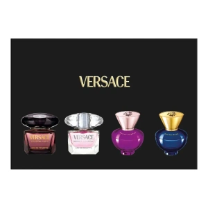 Versace Eau de Toilette Crystal Noir 5 ml + Bright Crystal 5 ml + Eau de Parfum Dylan Purple Pour Femme + Dylan Blue Pour Femme 5 ml