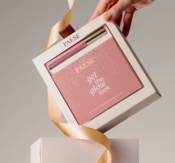 Paese Double Glow Look Make-up-Geschenkset Wimperntusche 2in1 Eyegasm Double Serum Mascara 9 ml + Palette Get The Glow Look 16 g