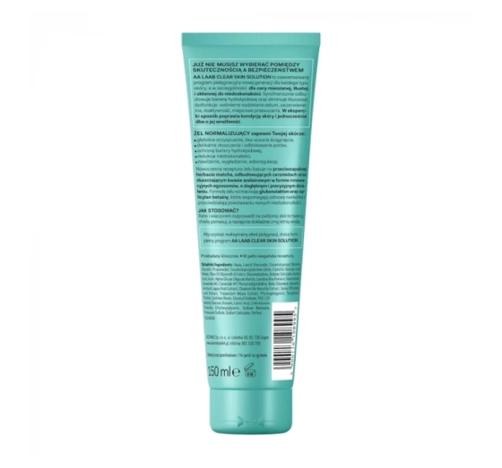 AA LAAB Clear Skin Solution Normalisierendes Gesichtsreinigungsgel 150ml
