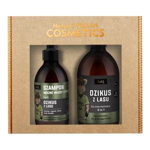 LaQ Dzikus z Lasu Geschenkset für Männer Duschgel 8in1 500 ml + Haarshampoo 300 ml