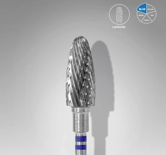 Staleks Pro Expert Hartmetallfräser für Linkshänder Rundkegel Blau FT91B060/14