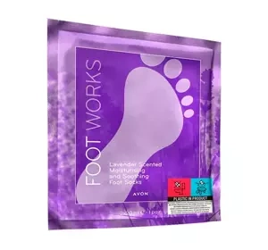 AVON FOOT WORKS FEUCHTIGKEITSSPENDENDE UND BERUHIGENDE FUSSSOCKEN FUSSMASKE MIT LAVENDEL 2X20ML