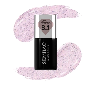 Semilac Smart Extend 8in1 Farbige Hybrid-Basis 806 Glitter Delicate Pink 7 ml