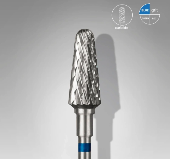 Staleks Pro Expert Hartmetallfräser abgerundeter Stoßkegel Blau FT70B060/14