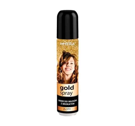 Kliknij na zdjęcie, aby je powiększyć Venita Haarspray mit Glitzer, Gold, 75 ml