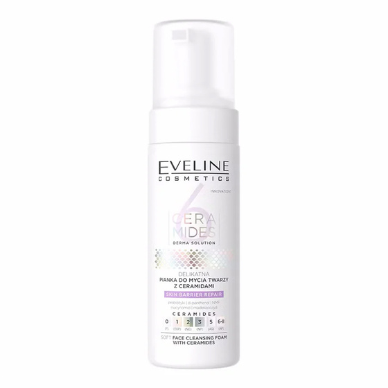 Kliknij na zdjęcie, aby je powiększyć Eveline Cosmetics 6 Ceramides – sanfter Gesichtsreinigungsschaum mit Ceramiden, 150 ml