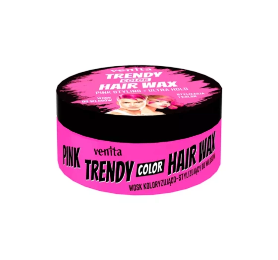 Kliknij na zdjęcie, aby je powiększyć VENITA TRENDY COLOR HAIR WAX – FARB- UND STYLINGWACHS FÜR DAS HAAR, ROSA, 75 G