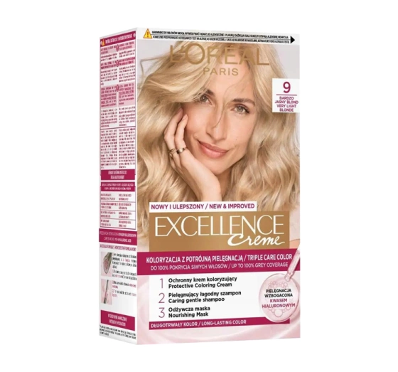Kliknij na zdjęcie, aby je powiększyć L'Oréal Paris Excellence Créme Haarfarbe 9 Sehr helles Blond