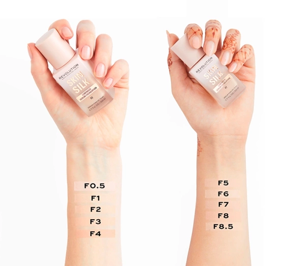 MAKEUP REVOLUTION SKIN SILK SERUM FOUNDATION PFLEGENDE GRUNDIERUNG F2 23ML