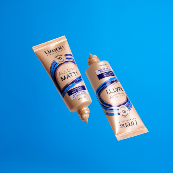 Lirene All Day Matt! Mattierende Gesichtsgrundierung ohne Maskeneffekt 13 Cappuccino 30 ml