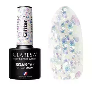 CLARESA SOAK OFF HYBRIDLACK GLITTER 2 5ML