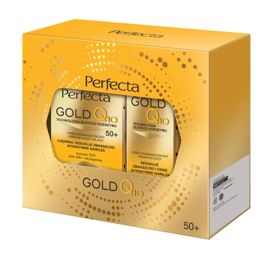 Perfecta Gold Q10 Gesichtspflegeset Tages- und Nachtcreme 50+ + Augencreme