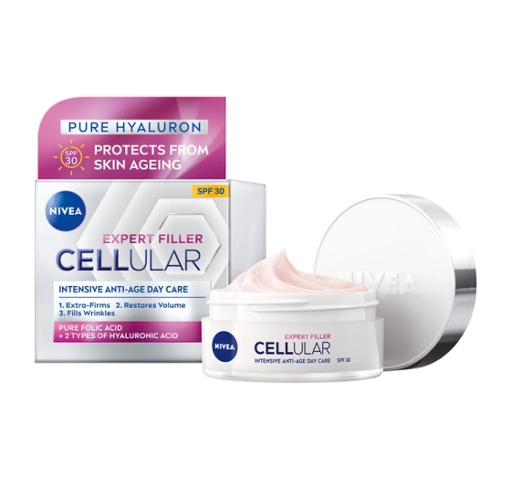 Kliknij na zdjęcie, aby je powiększyć NIVEA CELLULAR EXPERT FILLER GESICHTSCREME ANTI-AGE FÜR TAG SPF30 50ML