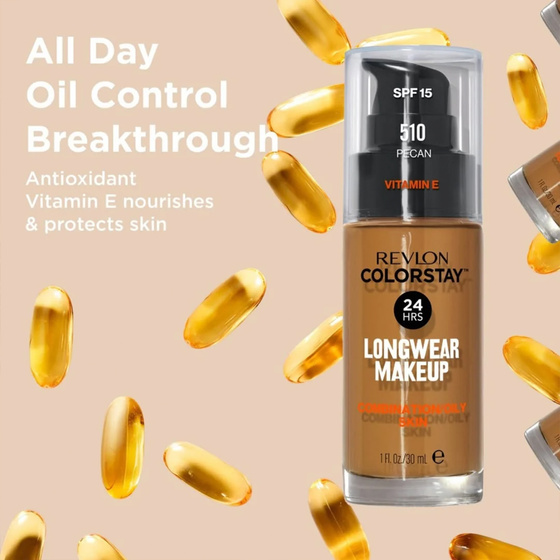 Kliknij na zdjęcie, aby je powiększyć REVLON COLORSTAY GRUNDIERUNG MIT VITAMIN E FÜR FETTIGE HAUT 180 SAND BEIGE 30ML