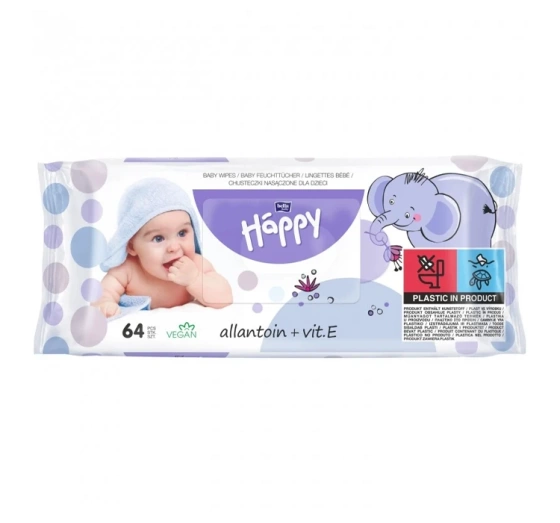 Bella Baby Happy Feuchttücher für Babys Allantoin + Vitamin E 64 Stück  