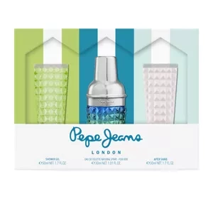 PEPE JEANS COCKTAIL EDITION FOR HIM EDT SPRAY 30ML + SG 50ML + ASL 50ML SET