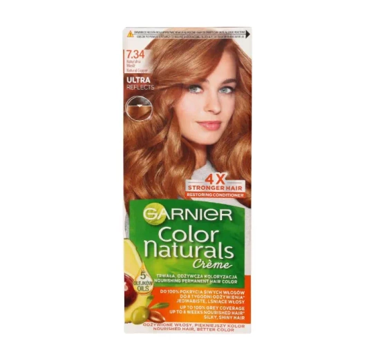 Kliknij na zdjęcie, aby je powiększyć GARNIER COLOR NATURALS PERMANENTE HAARFARBE 7.34 NATÜRLICHES KUPFER