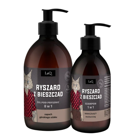 LaQ Ryszard z Bieszczad Geschenkset für Männer Duschgel 8in1 500 ml + Shampoo 300 ml
