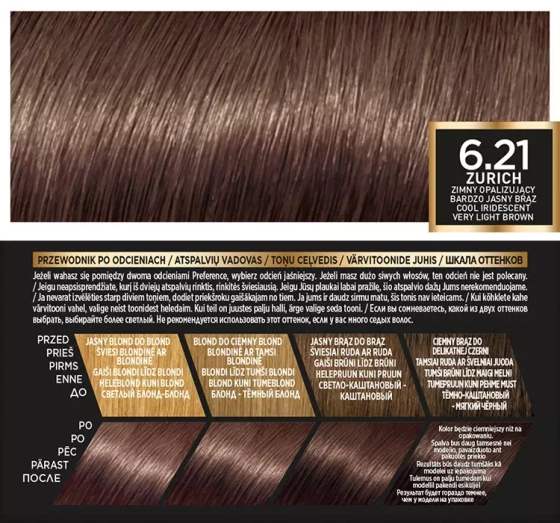 Kliknij na zdjęcie, aby je powiększyć L'Oréal Paris Preference Haarfarbe 6.21 Zurich